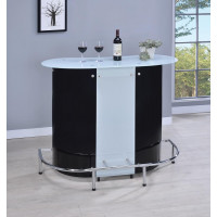 Coaster Furniture 100654 1-shelf Bar Unit Glossy Black and White